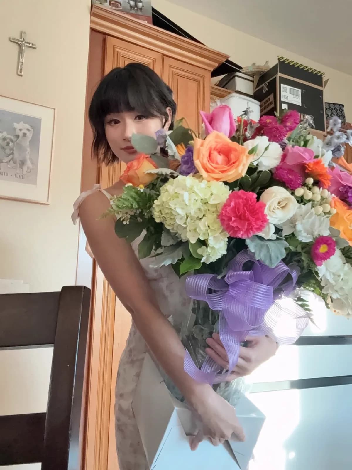 A bouquet of Roses and Chrysanthemums from SendMeFlowers